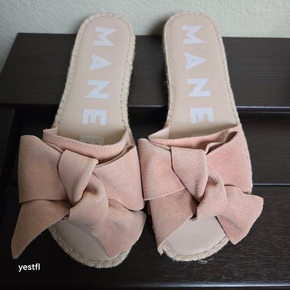 Manebi Hamptons Sandals With Bow in Rose Suede 40 US 10 main image 5
